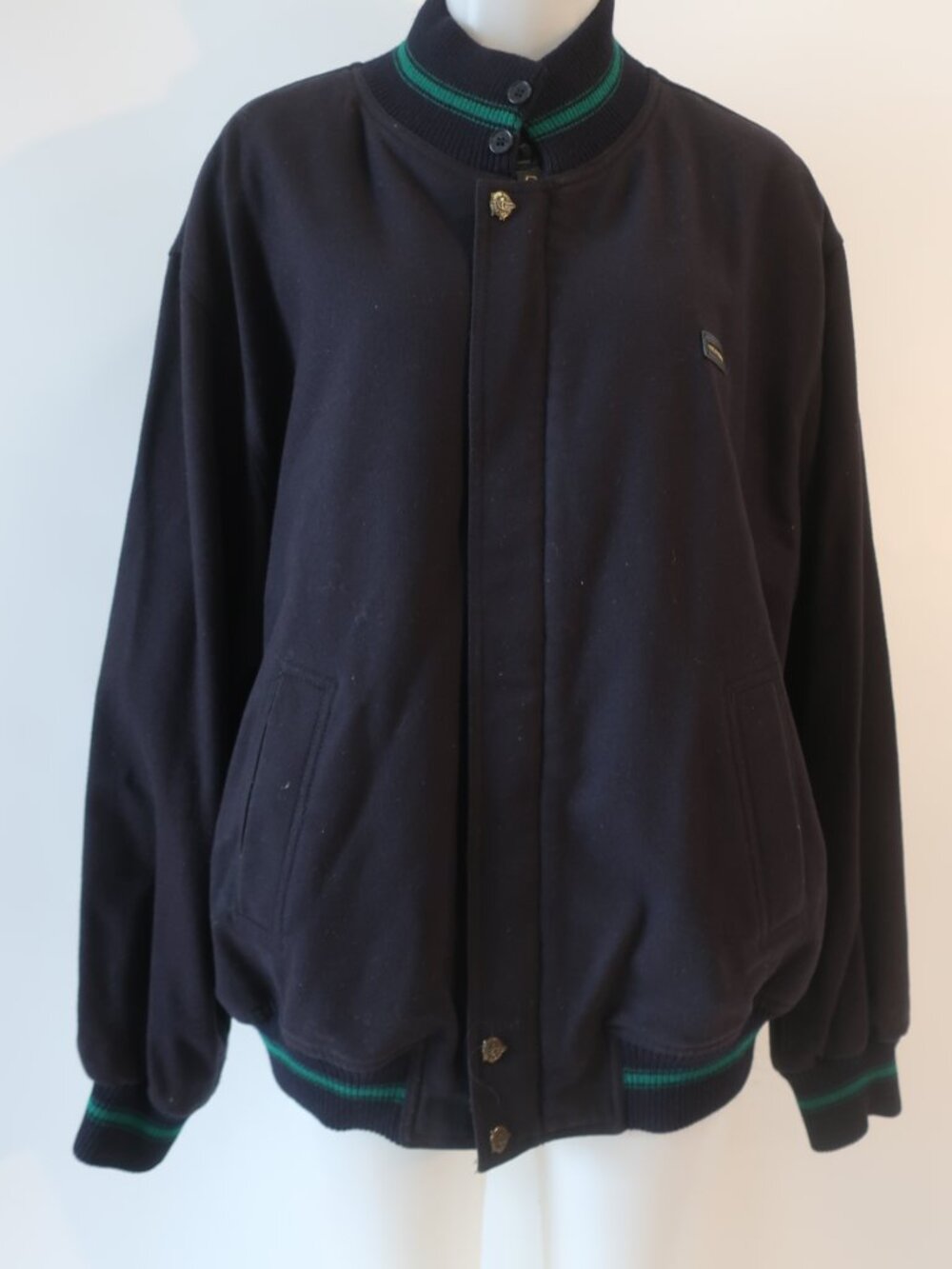 Mens Paul & Shark Yachting Navy Blue (Item-600) Zip Pure Wool Bomber Jacket 2XL